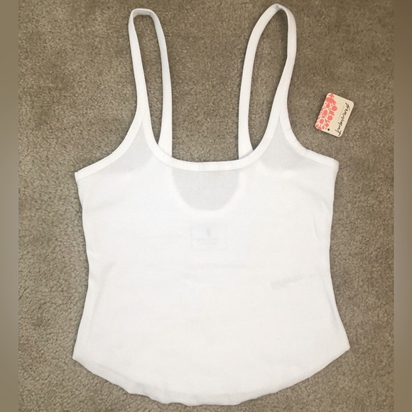 Free People Step One Ribbed Tank In Painted White. Sz M - Picture 4 of 9
